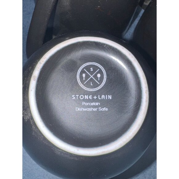 Set Of 7 Stone + Lain Black & Gold Marble Porcelain Coffee Mugs Dishwasher Safe - Picture 3 of 6